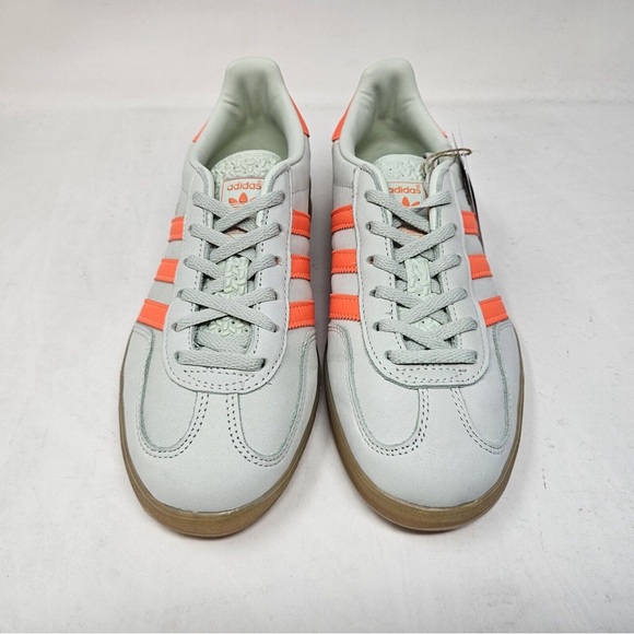 Wmns Adidas Gazelle Indoor Linen Green Orange Sneaker - Picture 4 of 4